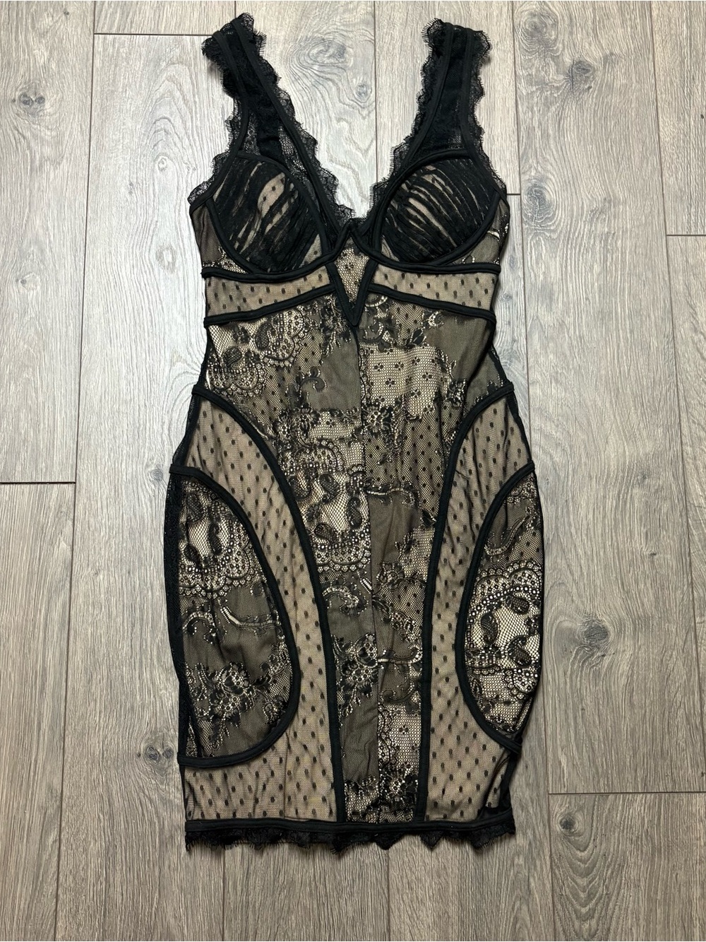 Gothic lace sexy Bebe mini dress nwt